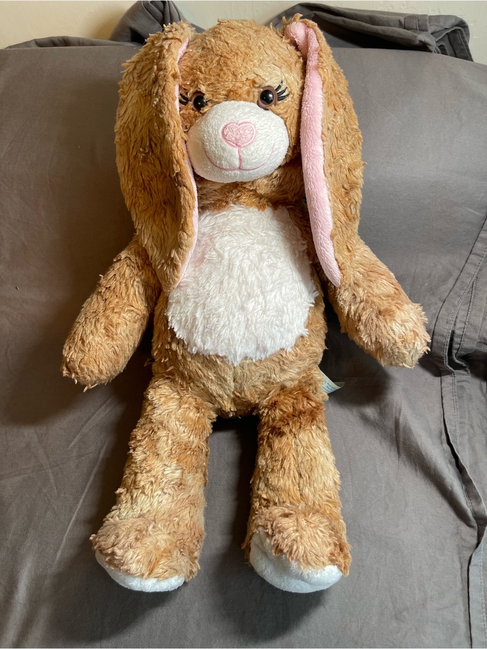 Build A Bear Plush Floppy Ear Rabbit Heart Nose Eyelashes